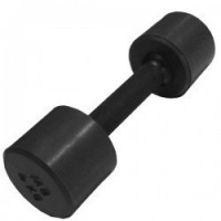 гантель обрезиненная с обрезиненной ручкой mb barbell, чёрная, 6 кг